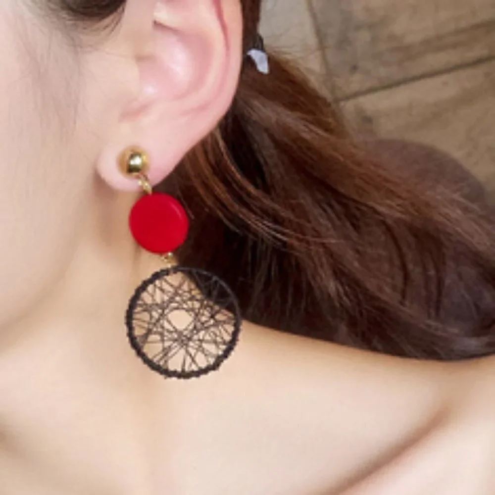 Unique Boho Big wood Circle Earrings jewelry